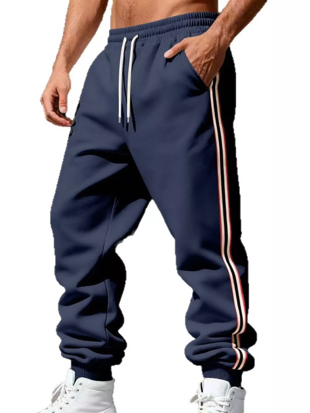 Men's Full Size Side-Striped Drawstring Joggers Plus Size, image 26