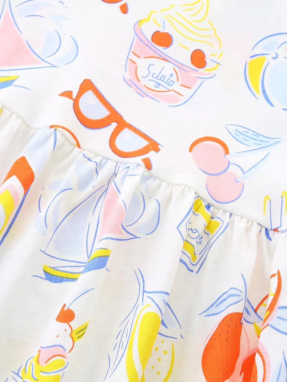 Children's Printed Round Neck Short Sleeve Dress, image 4