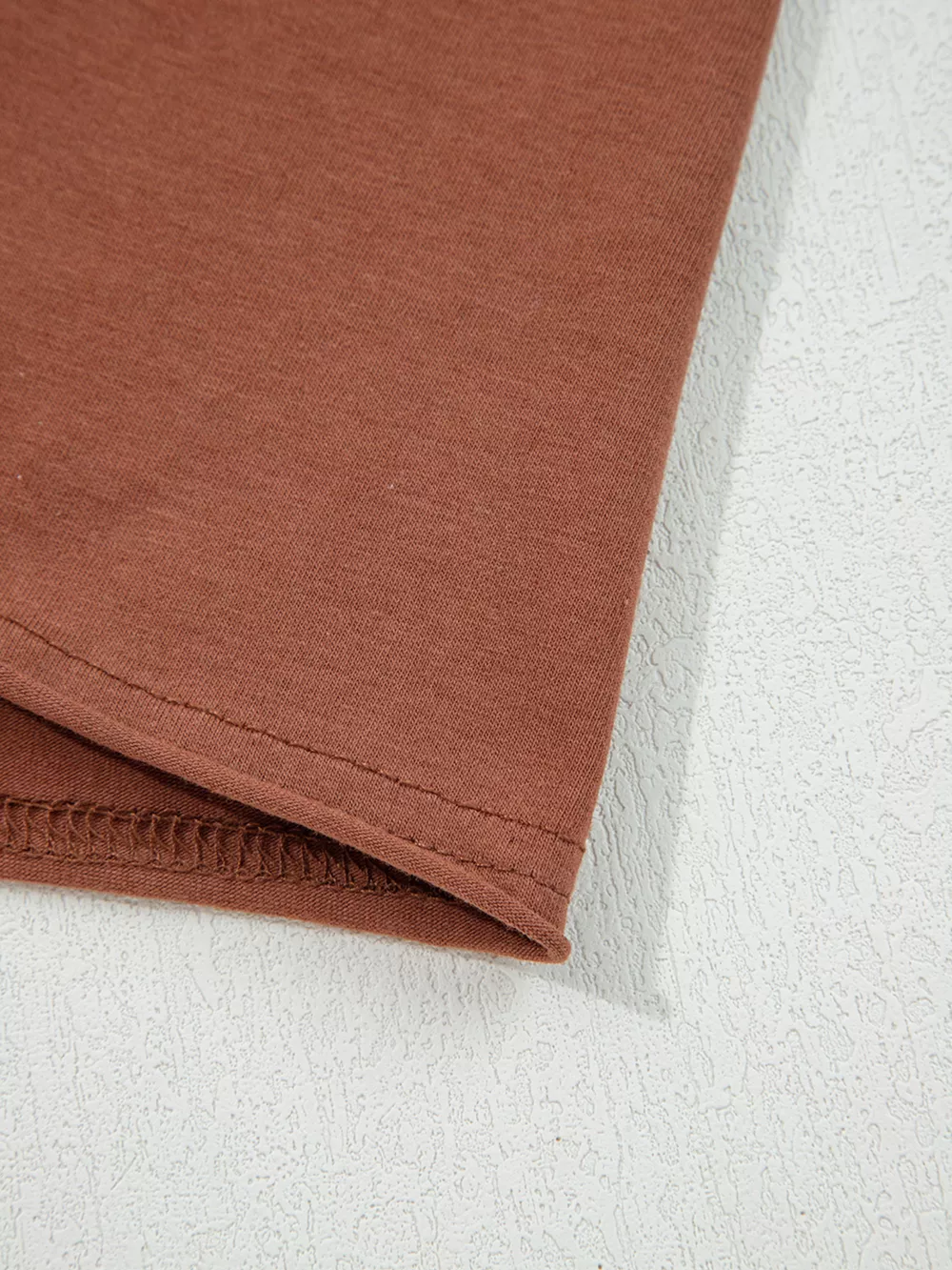 Raw Seam Detail Solid Color Long Sleeve Top, image 7