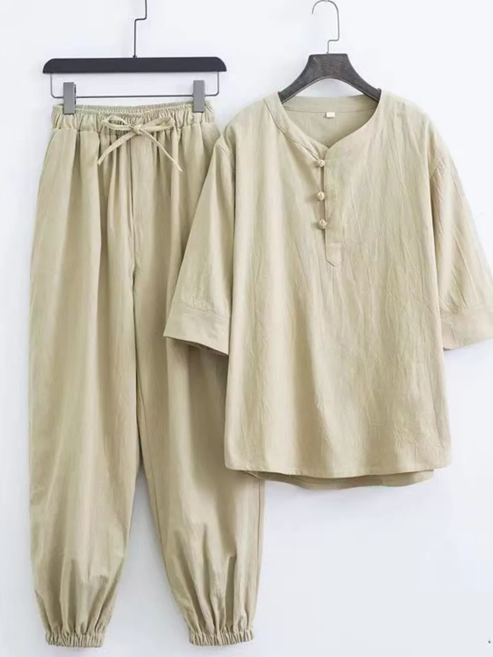 Men's Plus Size Chinese Style Top and Pants Set, image 3