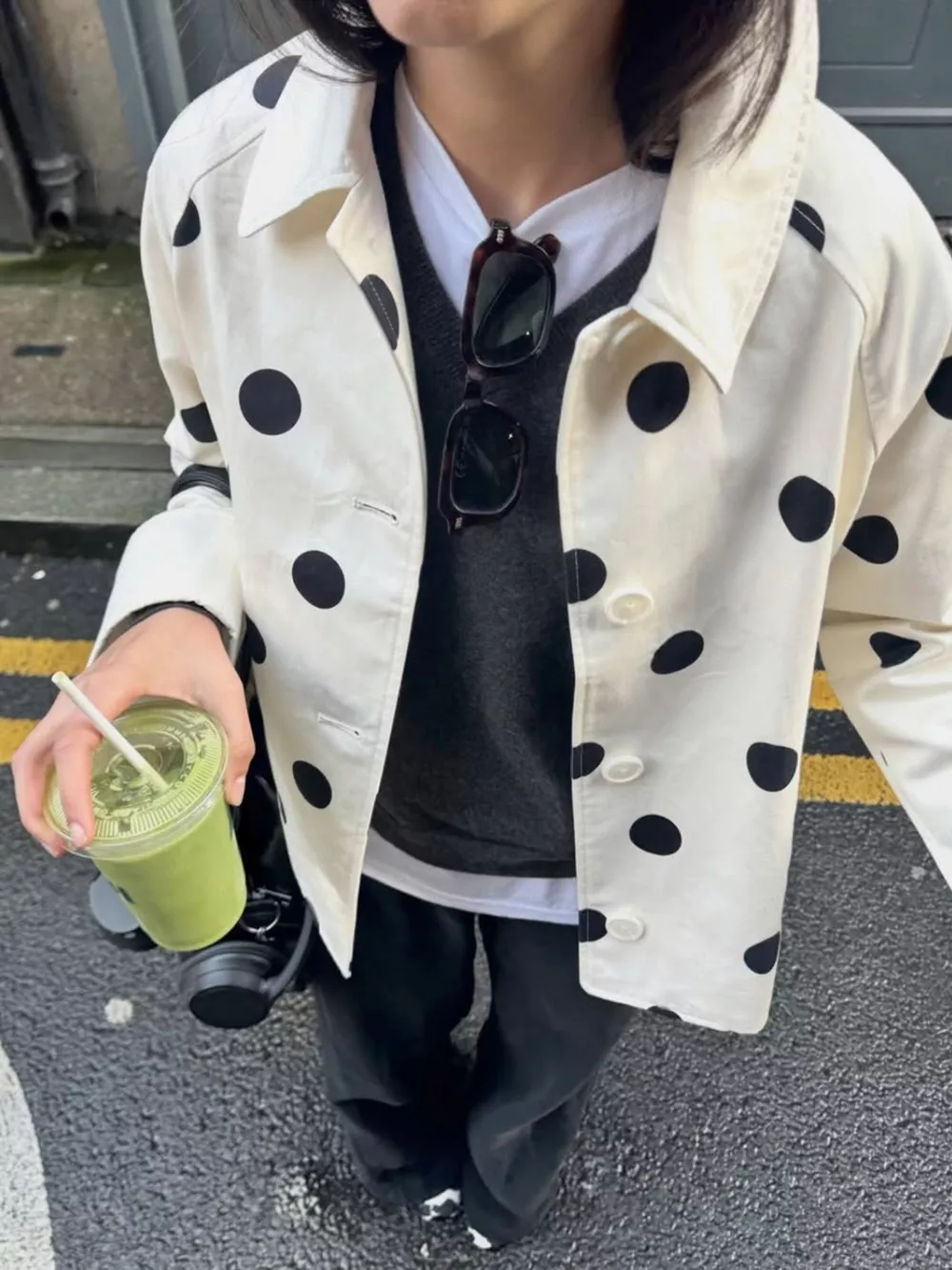 Polka Dot Button-Down Jacket, image 3