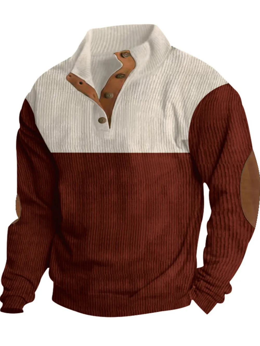 Men's Full Size Color Block Long Sleeve Sweatshirt Plus Size, image 5