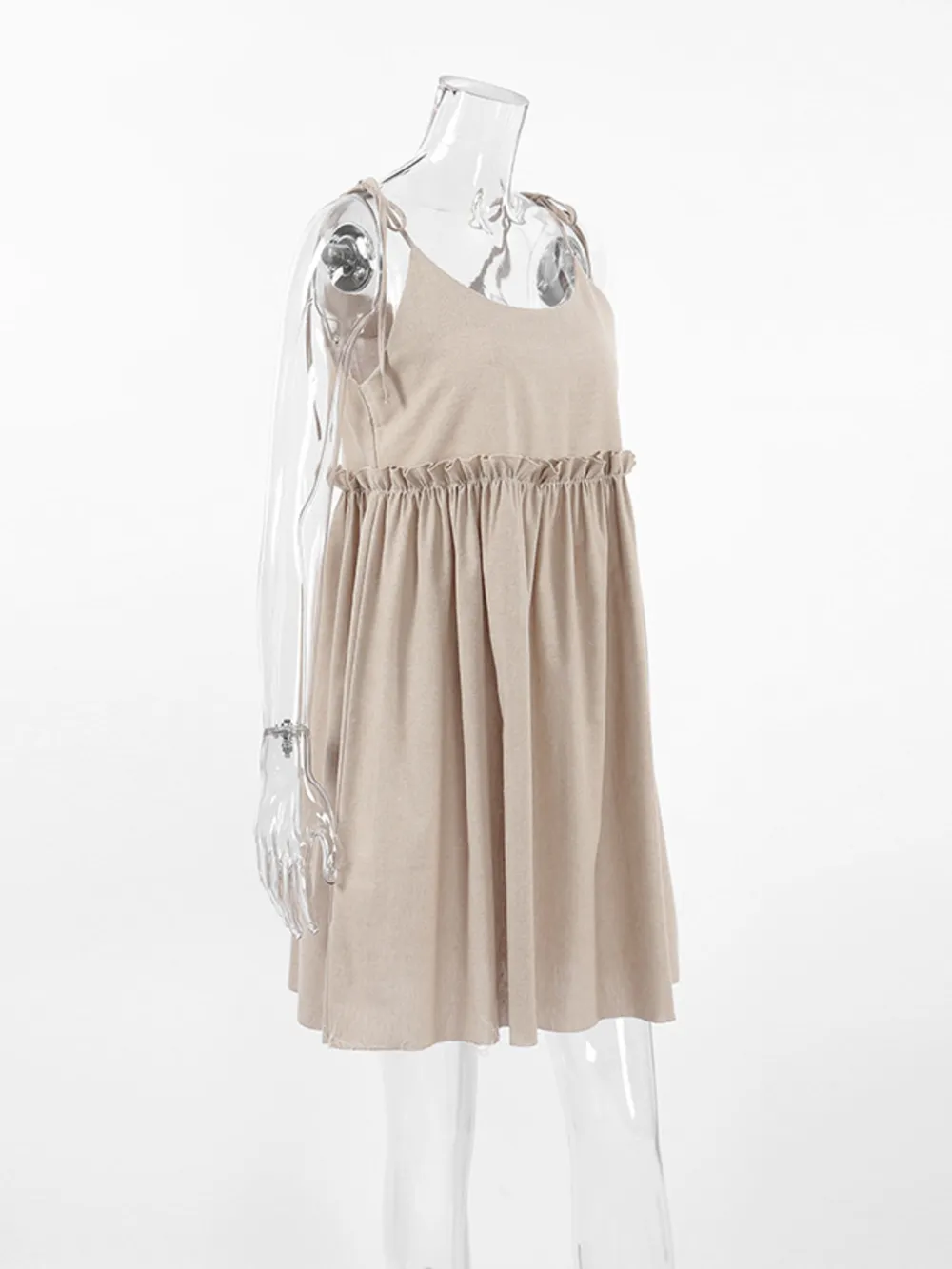 Tie-Shoulder Frill Mini Dress, image 14