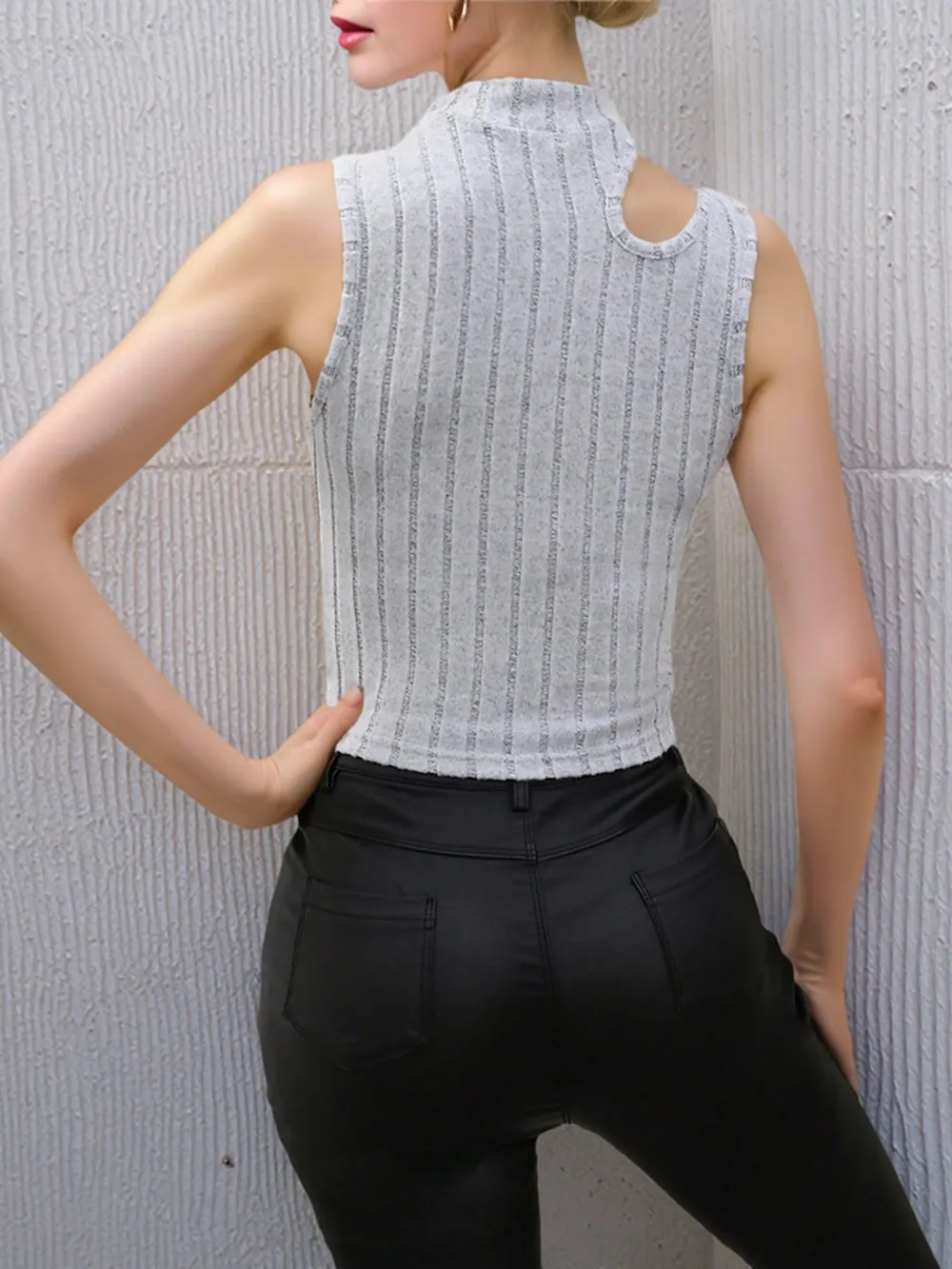 Cutout Ribbed Knit Tank, image 4