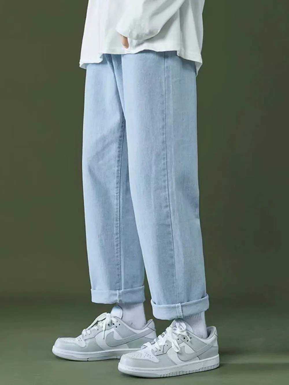 Men's Full Size Washed Relaxed Fit Jeans Plus Size, image 5