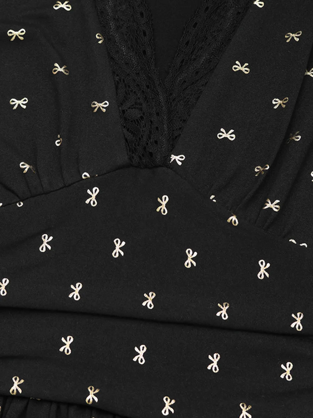 Bow Long Sleeve V-Neck Maxi Dress, image 4