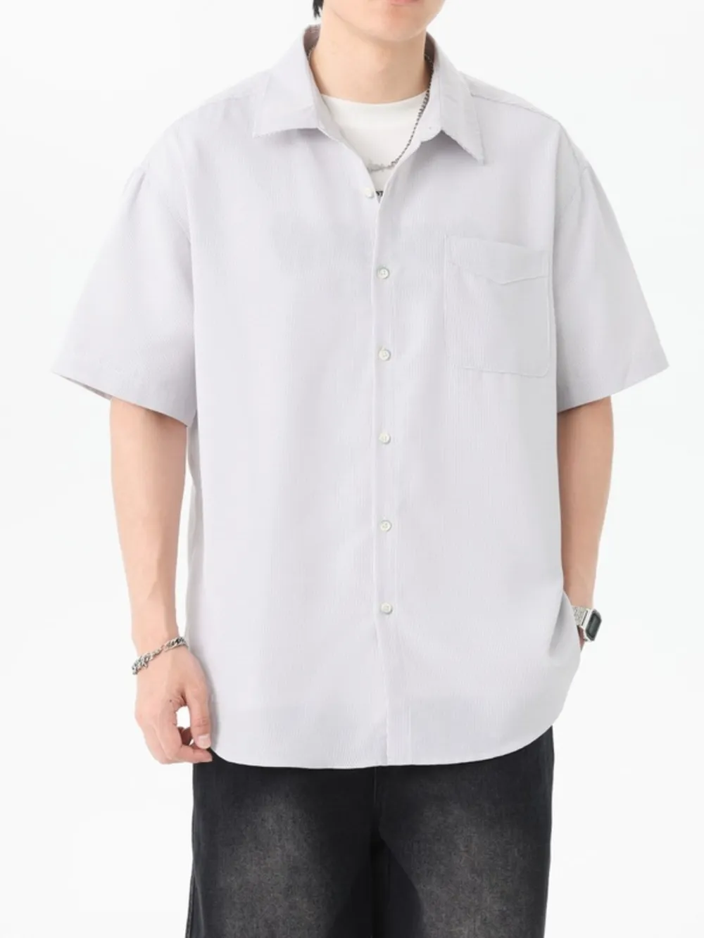 Men's Plus Size Casual Short-Sleeve Shirt, image 2