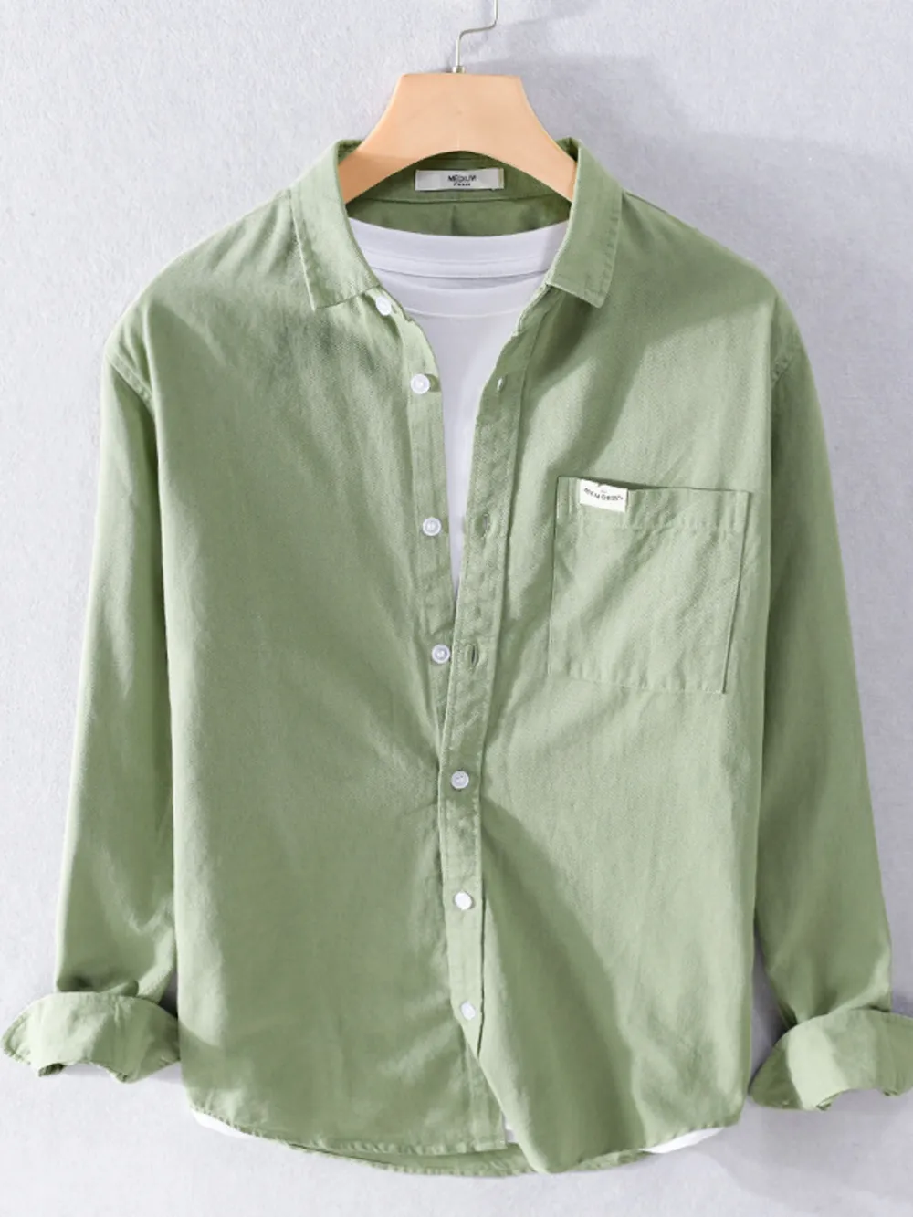 Men's Plus Size Button Up Long Sleeve Shirt, image 2