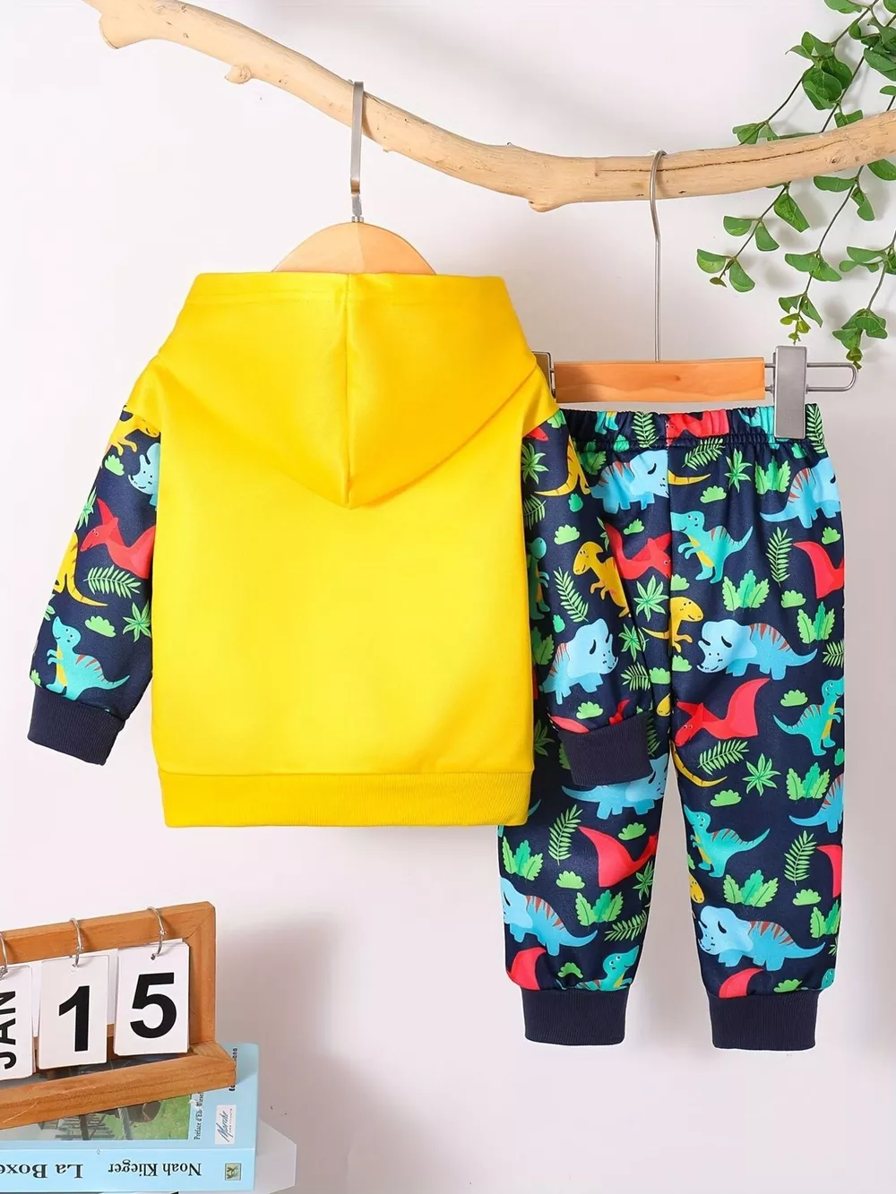 Children's Dinosaur Print Hoodie and Pants Set, image 3