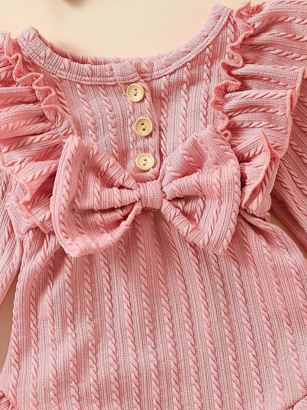 Children's Ruffled Long Sleeve One-Piece Bodysuit with Headband, image 7