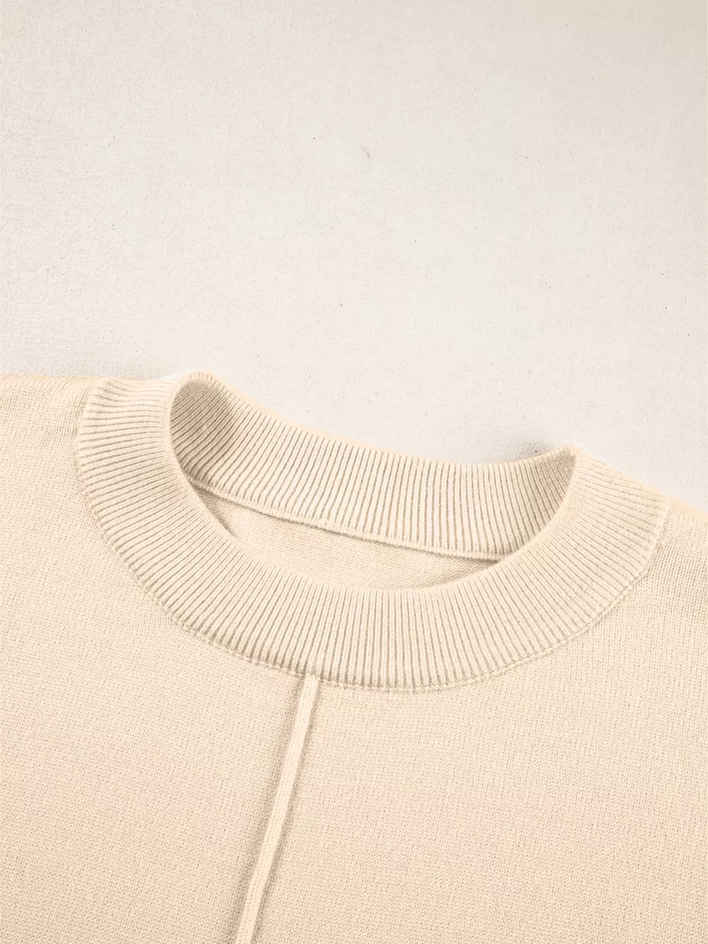 Front Center Seam Drop Shoulder Solid Sweater, image 10