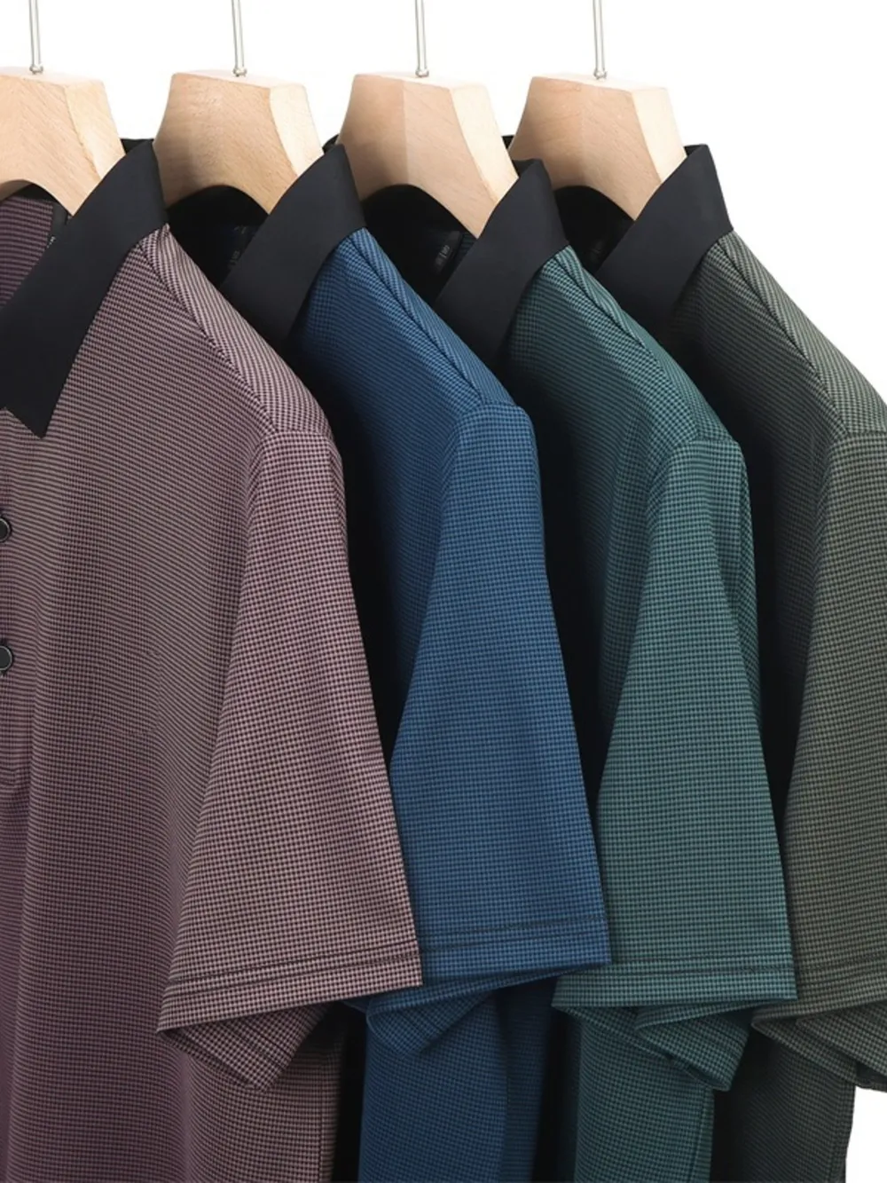 Men's Plus Size Contrast Collar Breathable Polo, image 5