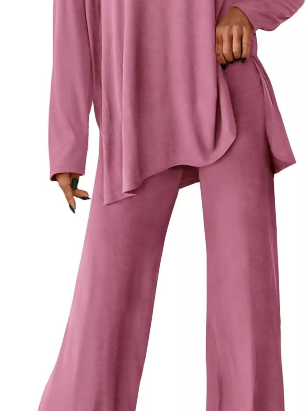 Casual Loose Long Sleeve Top and Wide Leg Pants Set, image 13
