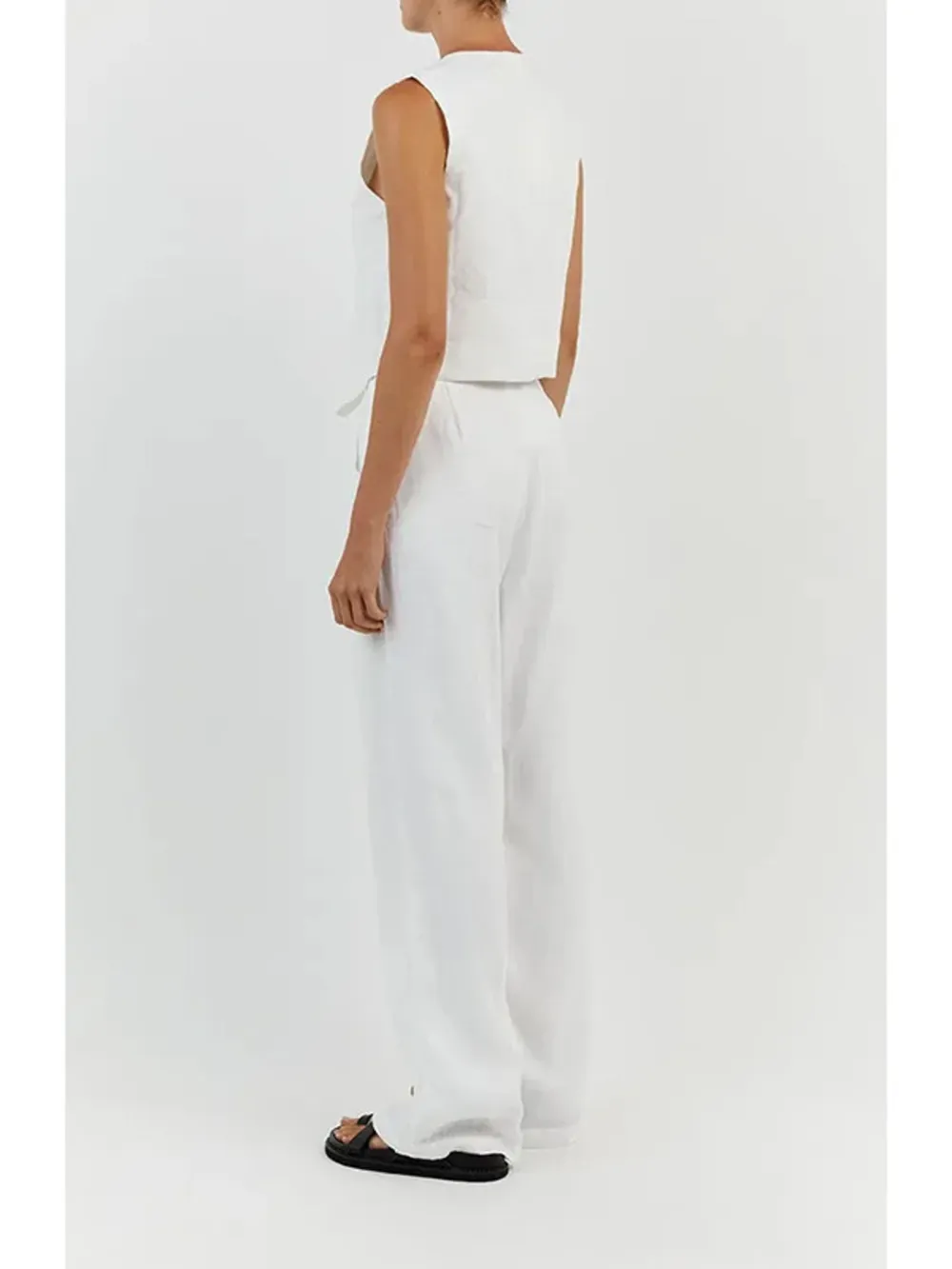 Full Size V-Neck Vest and Wide Leg Pants Set Plus Size, image 14