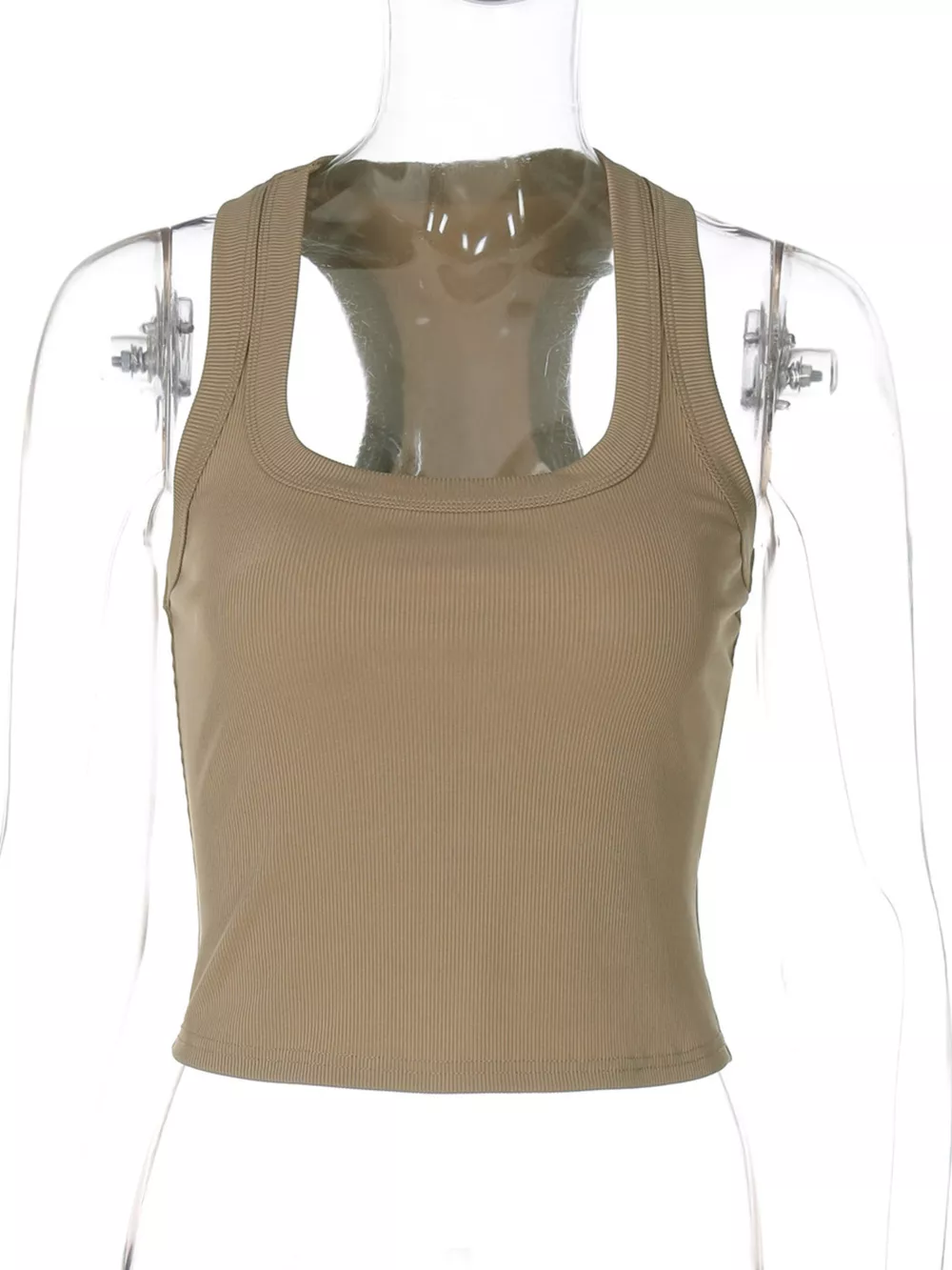 Ribbed Square Neck Tank Top, image 13