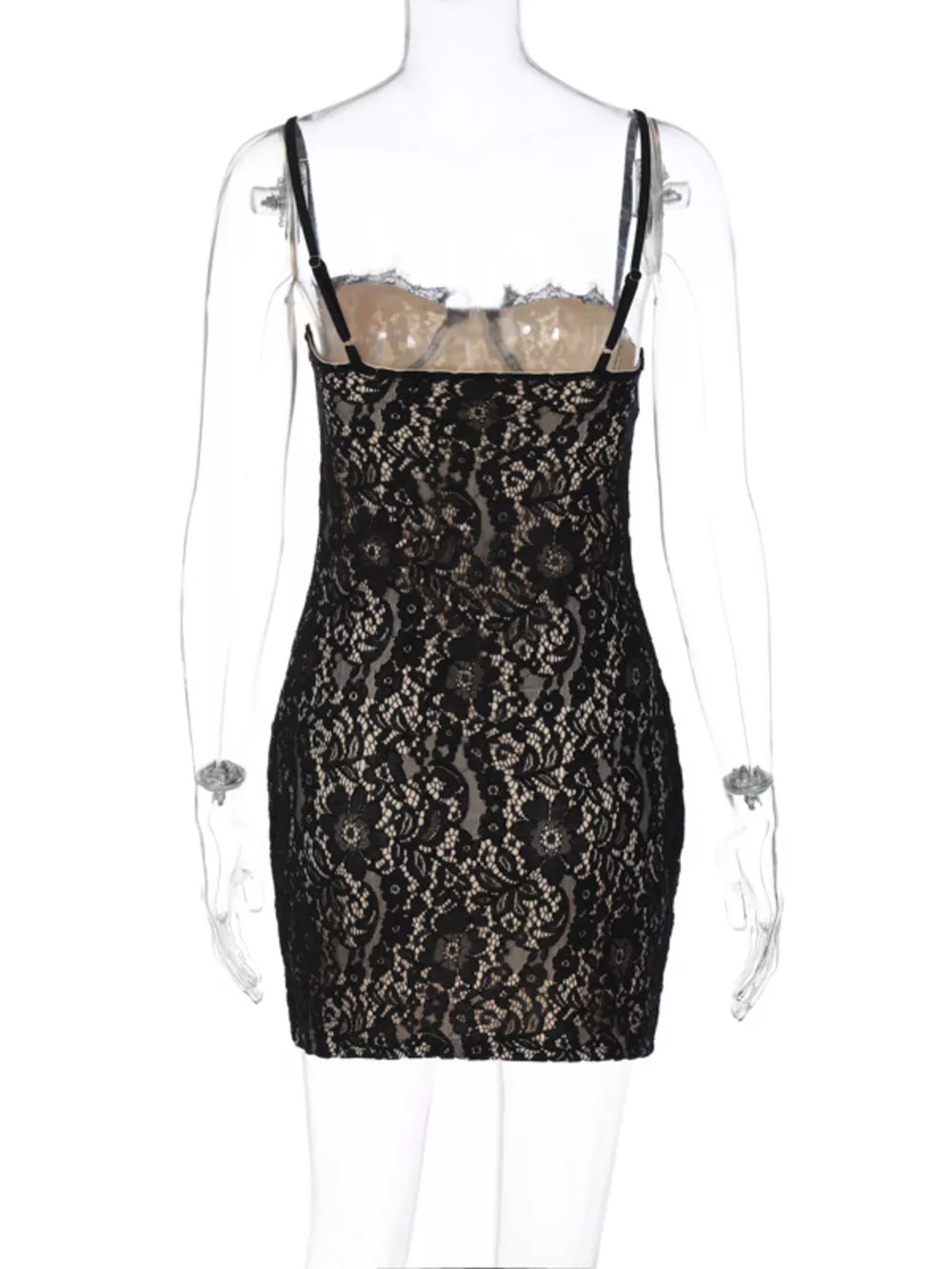 Lace Spaghetti Strap Mini Dress, image 8
