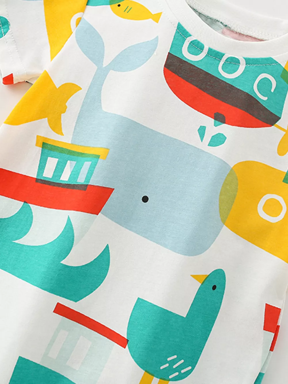 Children's Cartoon Print T-Shirt and Shorts Set, image 3