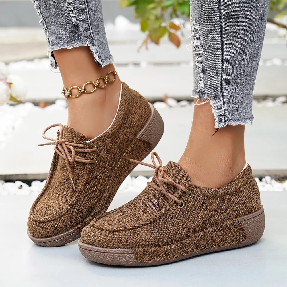 Round Toe Lace-Up Sneakers, image 5