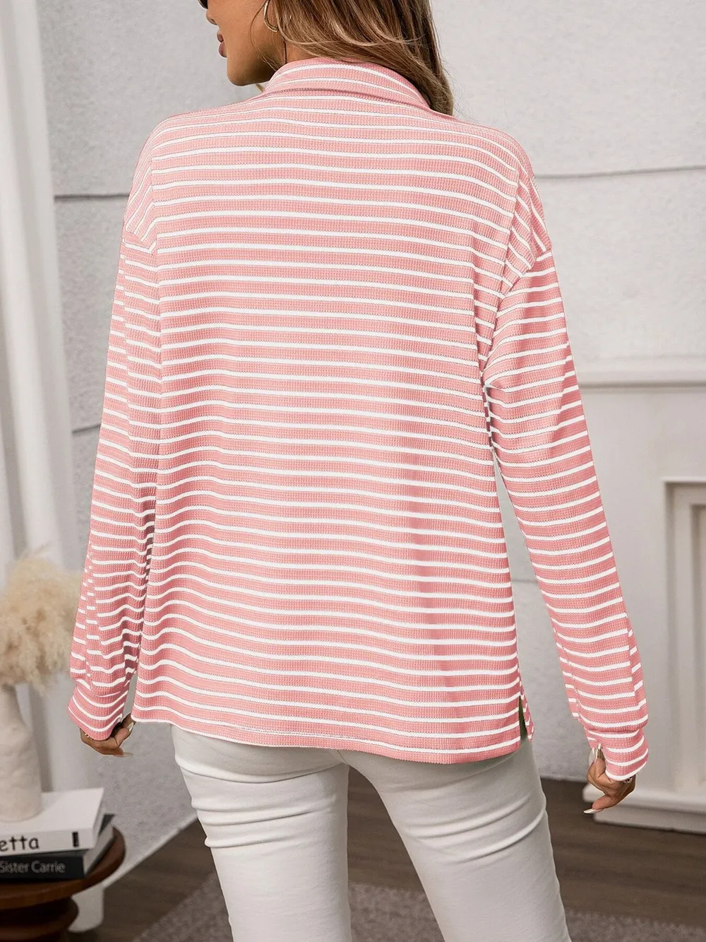 Striped Button Up Long Sleeve Shirt, image 7