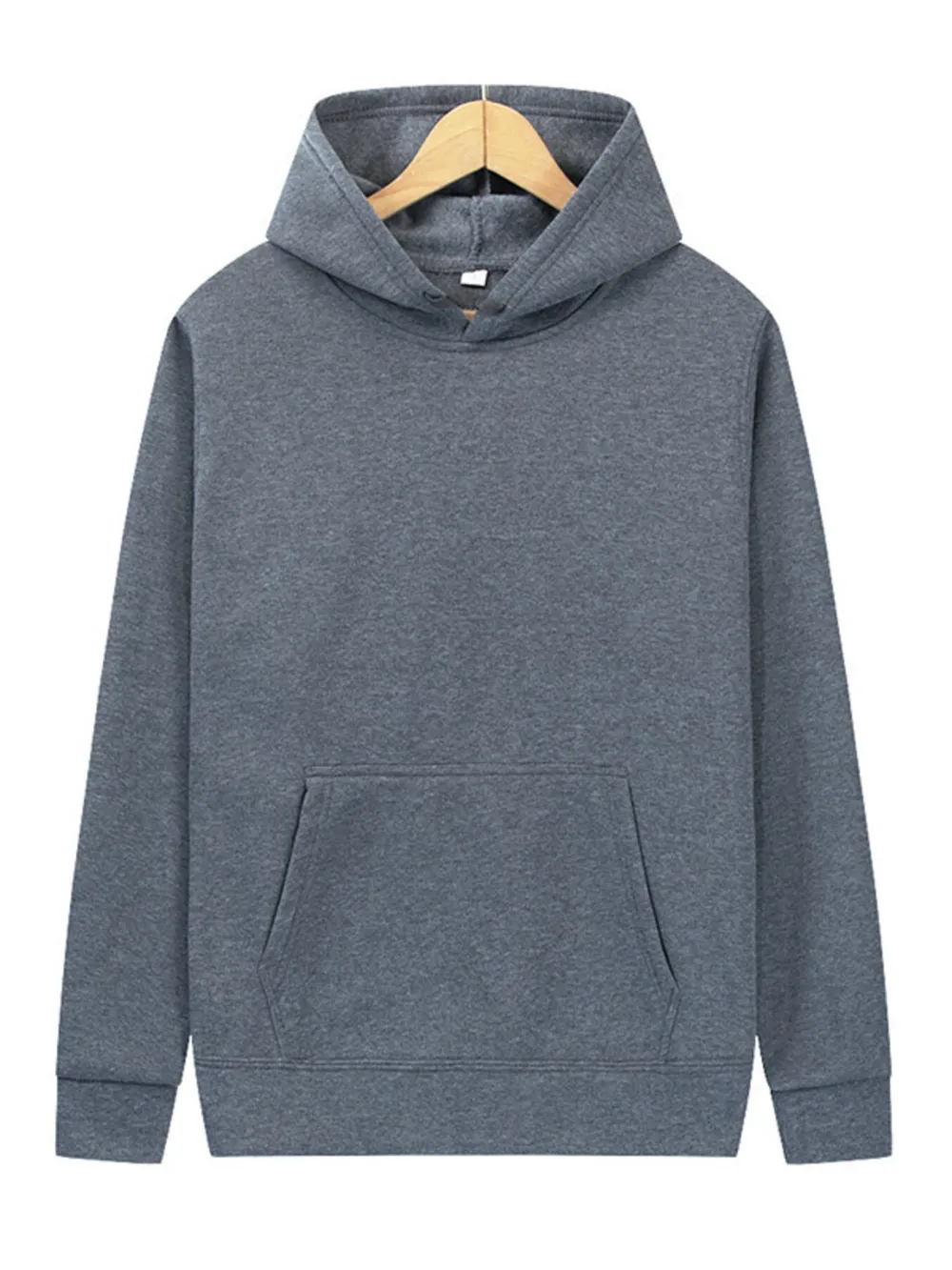 Men's Full Size Kangaroo Pocket Long Sleeve Hoodie Plus Size, image 4