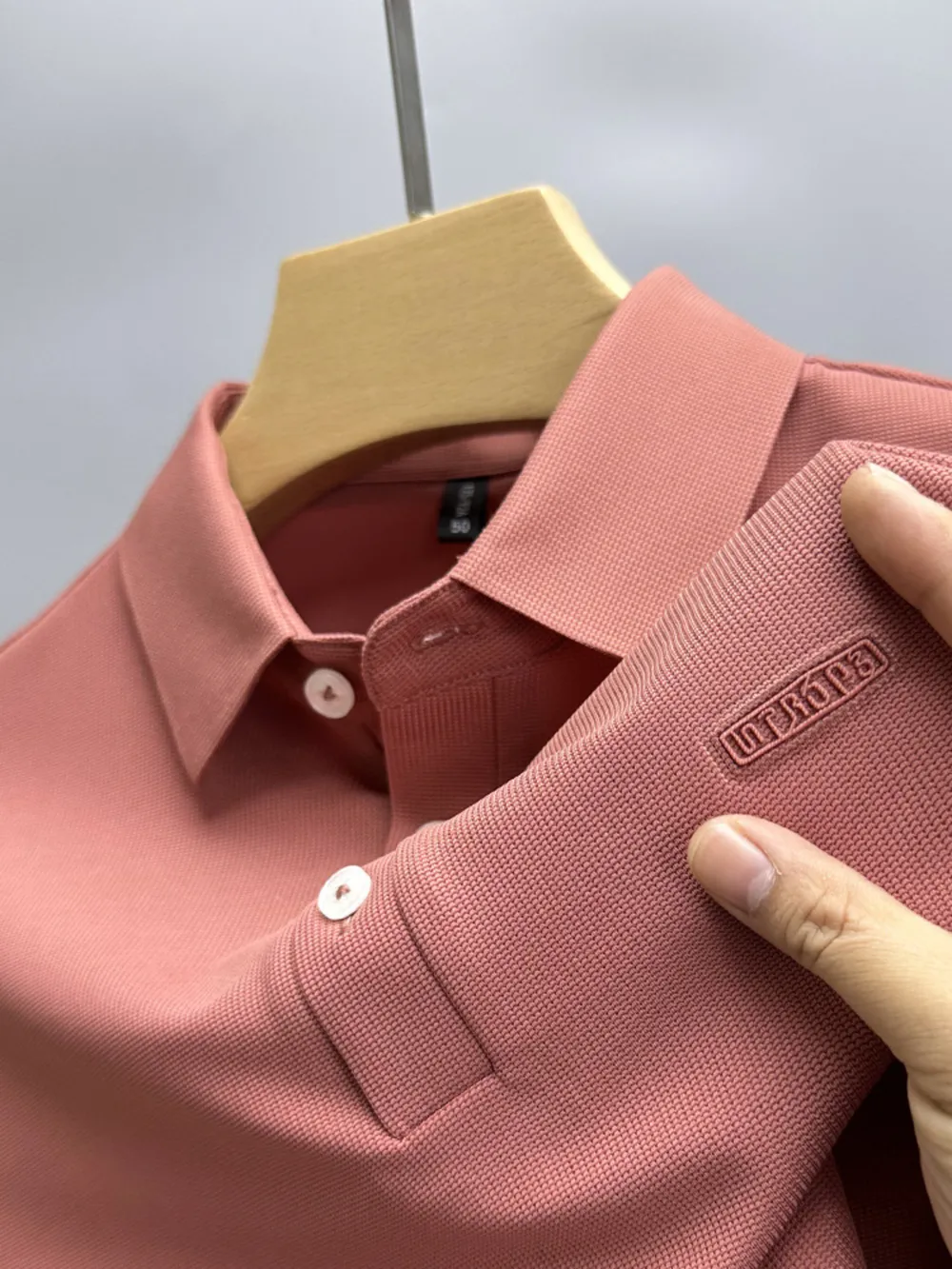 Men's Plus Size Button Detail Short Sleeve Polo, image 4