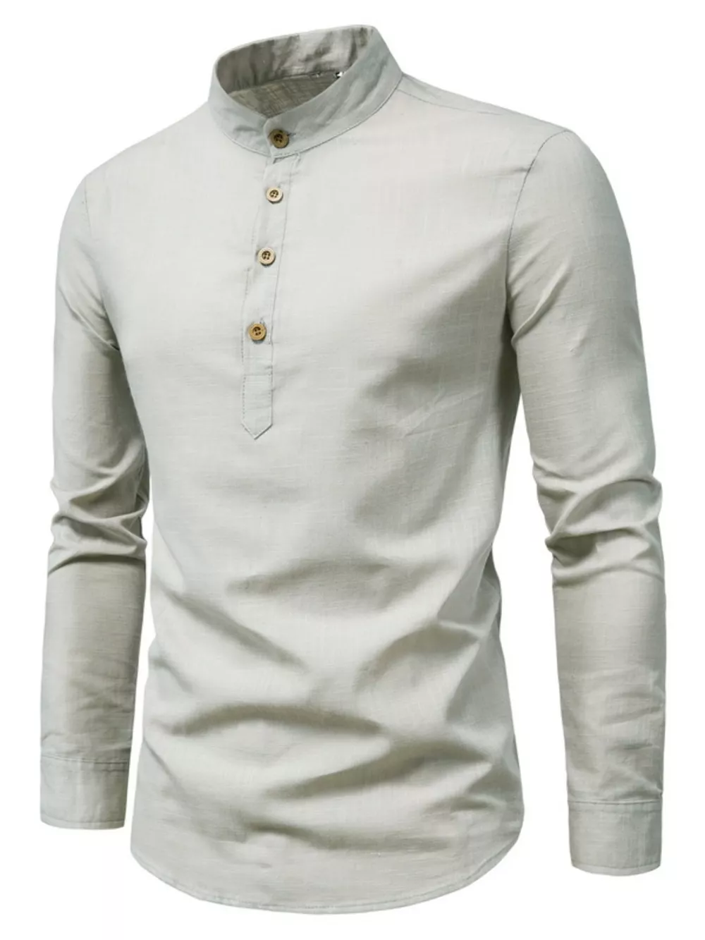 Men's Plus Size Button Detail Long Sleeve Shirt, image 6