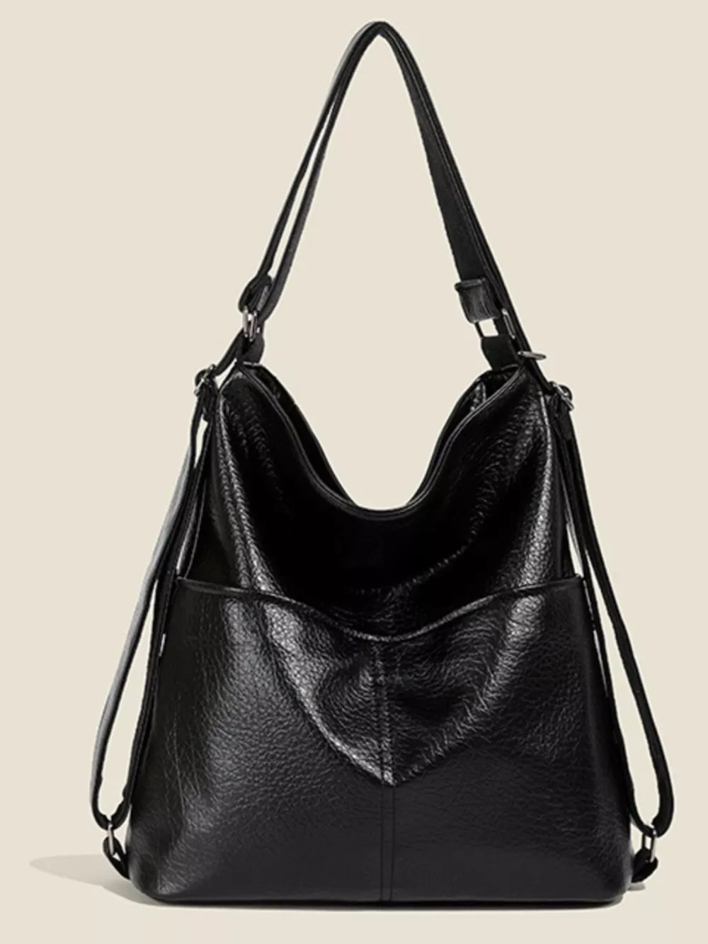 Leather Convertible Shoulder Bag, image 4