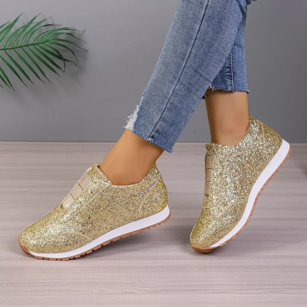 Round Toe Glitter Slip-Ons, image 3