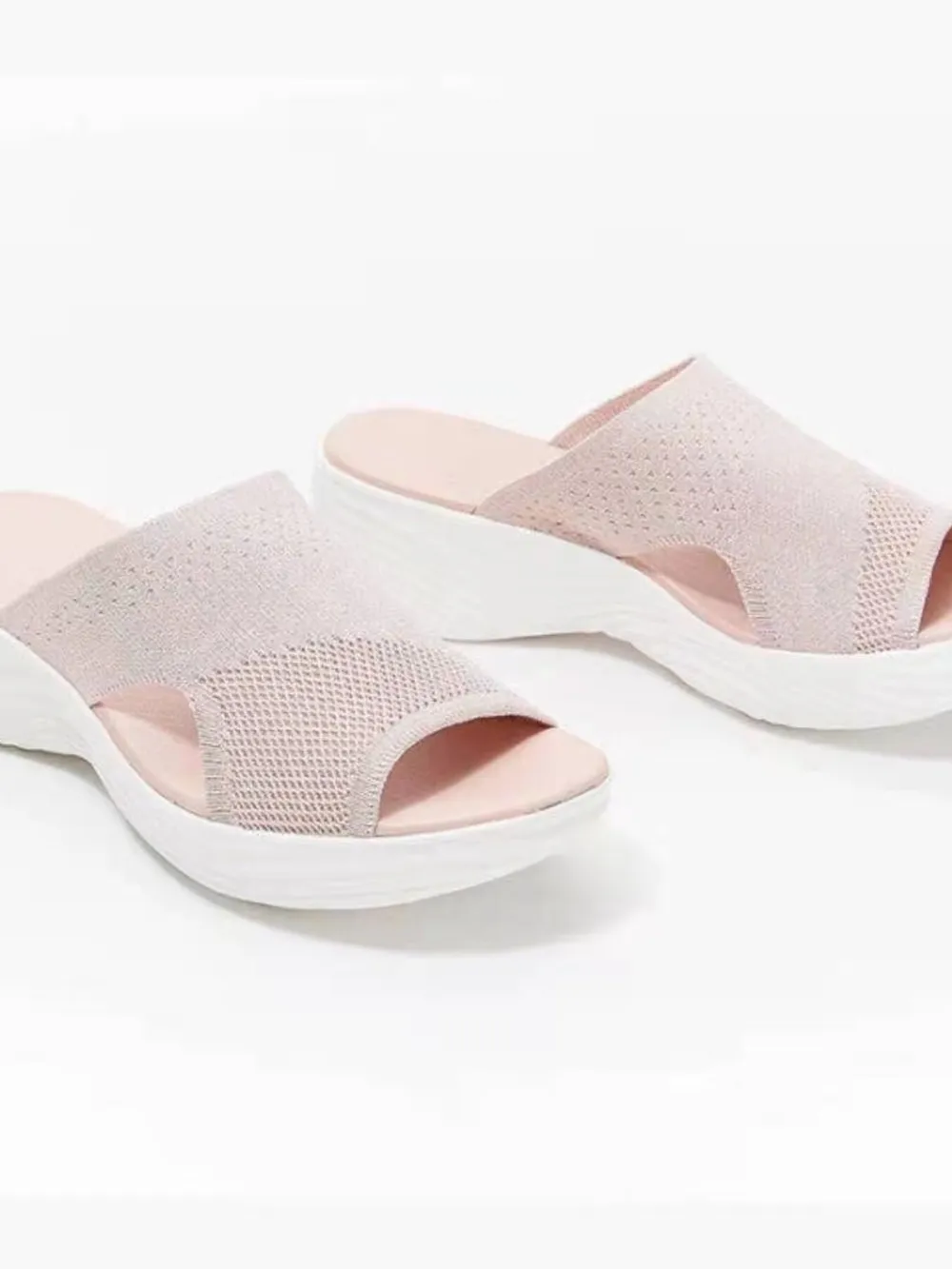 Mesh Comfort Knit Platform Sandals, image 3