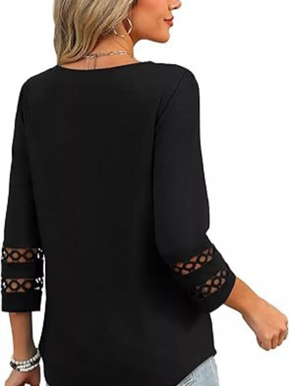 V-Neck Cutout 3/4 Sleeve T-Shirt, image 18