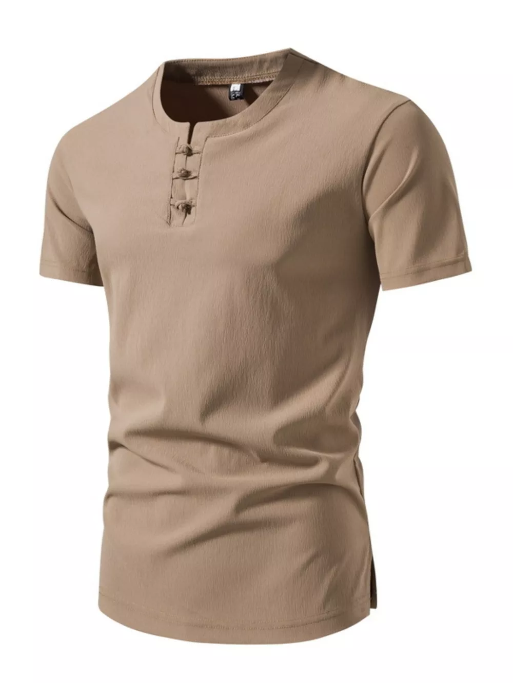 Men's Plus Size Casual Button Henley T-Shirt, image 9