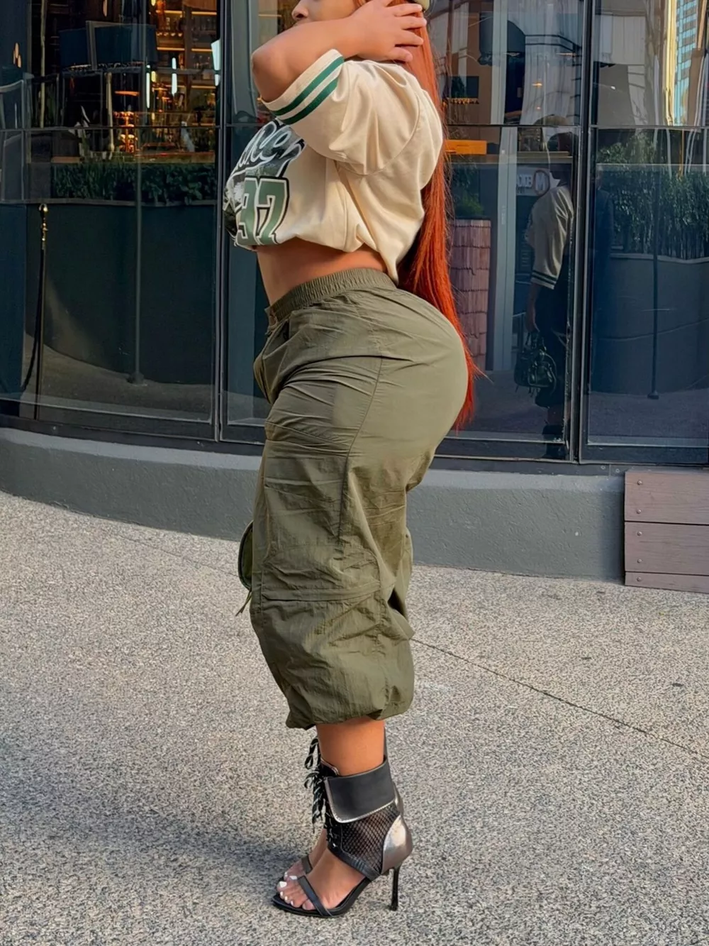 Baggy Cargo Cropped Pants, image 5