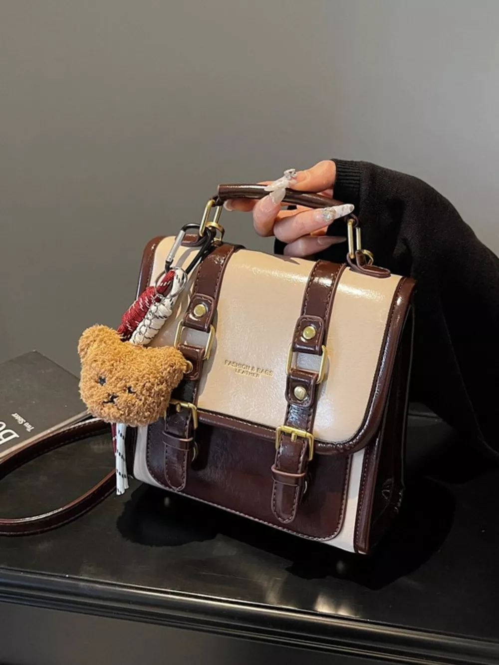 Vintage Style Buckle Backpack Bag, image 3
