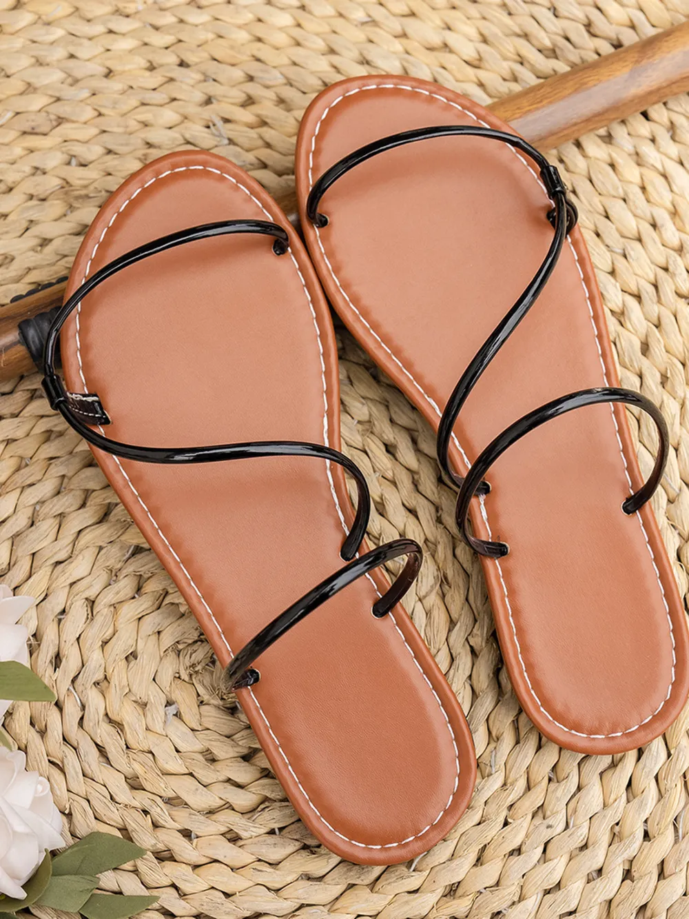 Strappy Leather Flat Sandals, image 2