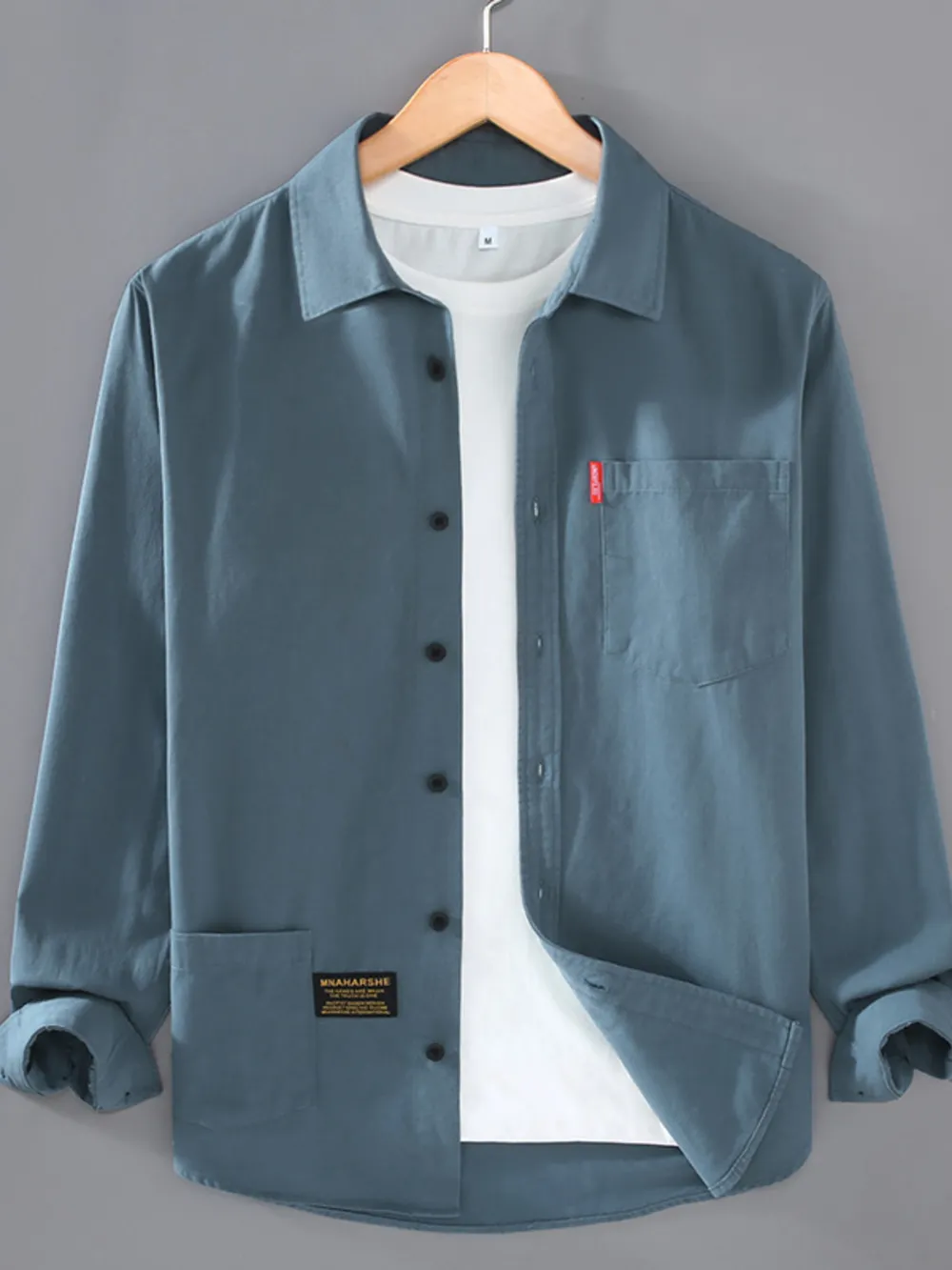 Men's Plus Size Button Up Long Sleeve Shirt, image 5