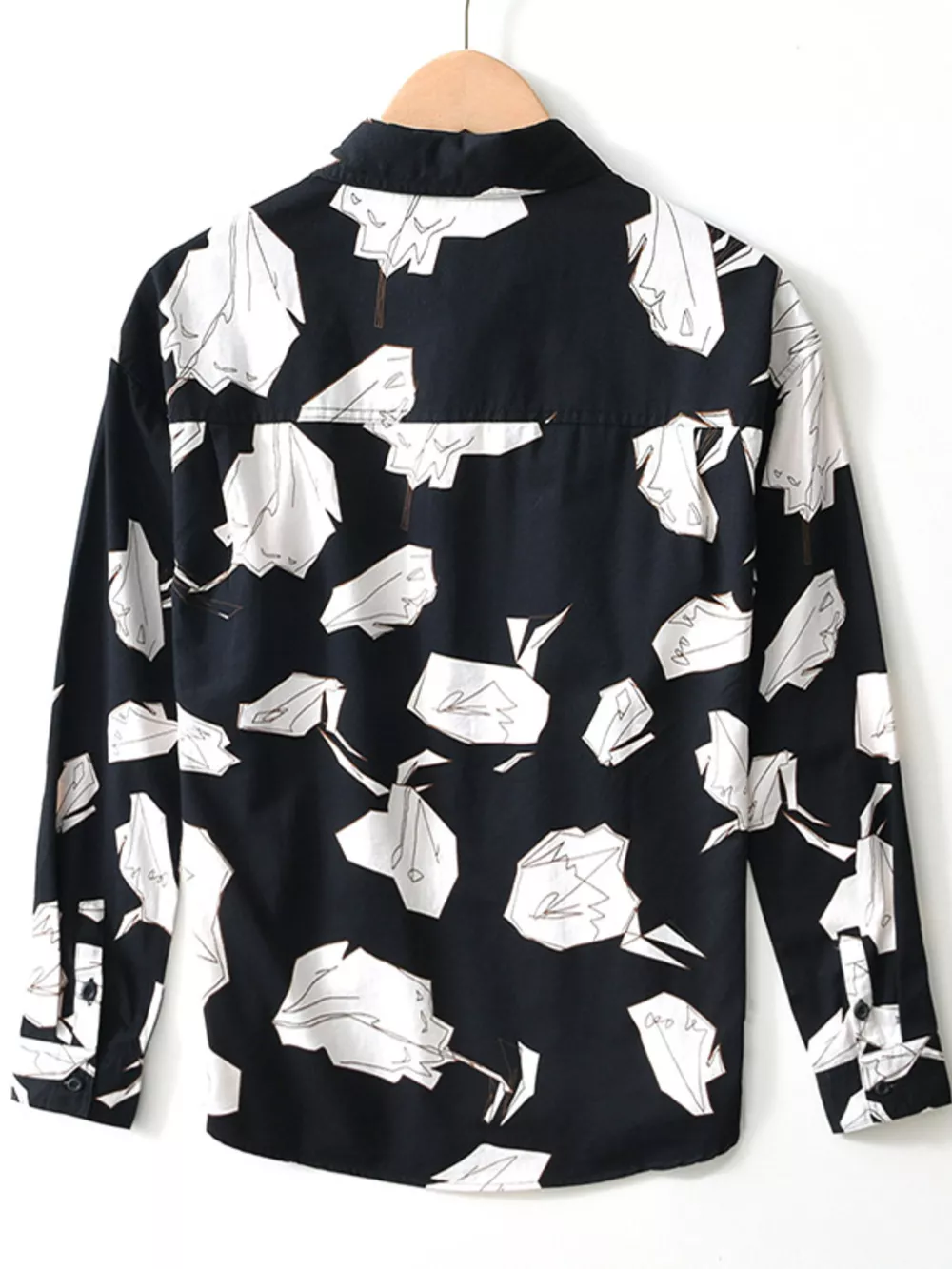 Men's Plus Size Abstract Print Long Sleeve Casual Shirt, image 2