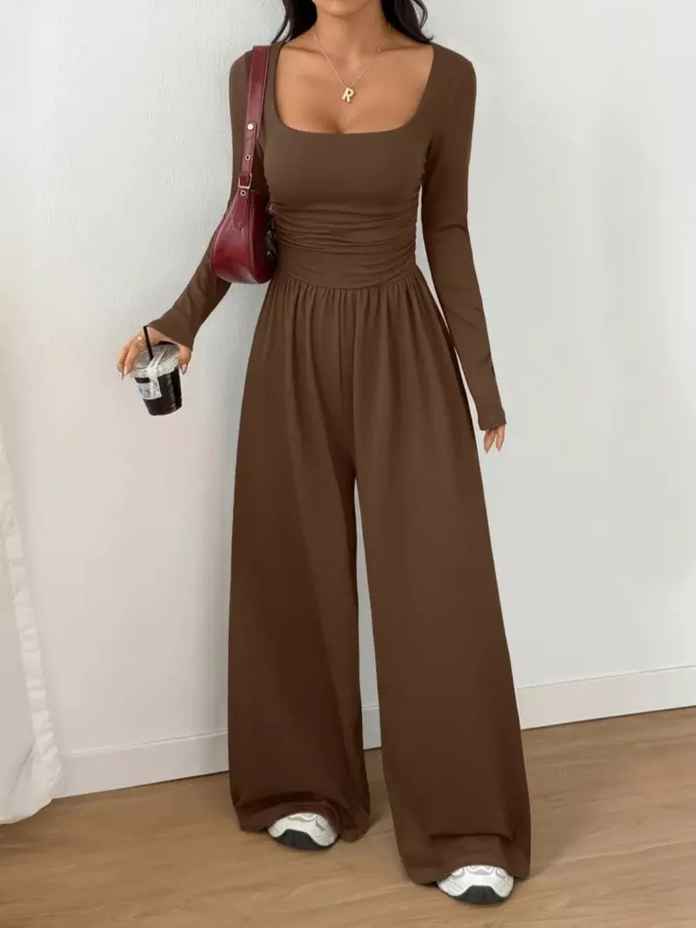 Scoop Neck Wide Leg Jumpsuit, image 8