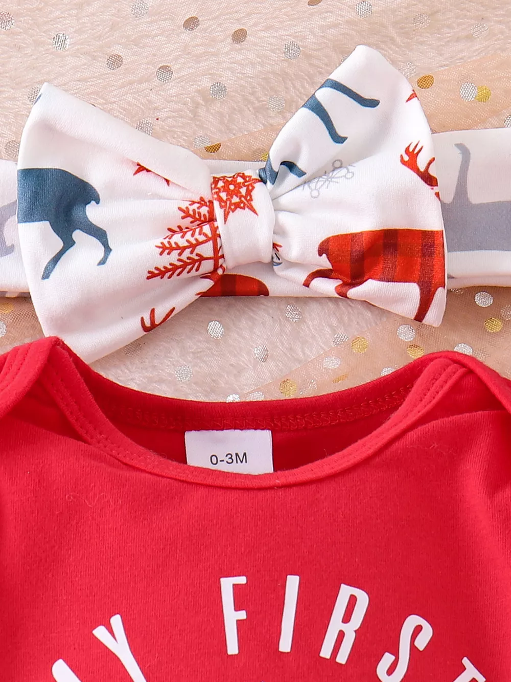 Children's My First Christmas Ruffle Sleeve Set, image 4