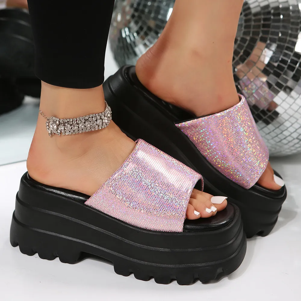 Open Toe Platform Slide Sandals, image 2
