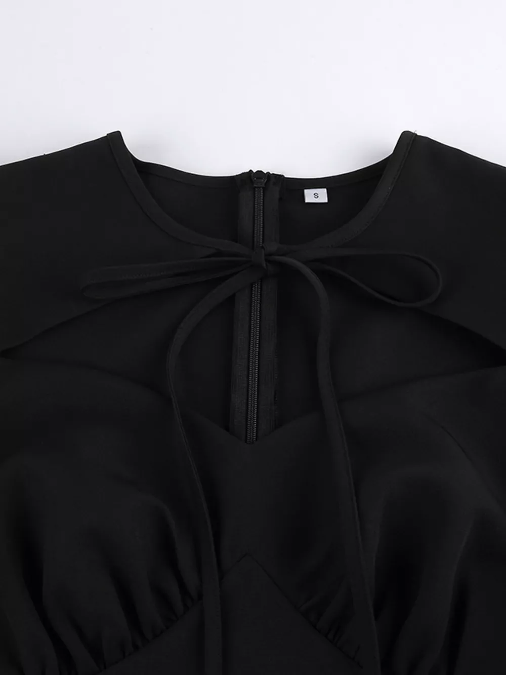 Cutout Front Puff Sleeve Dress, image 9