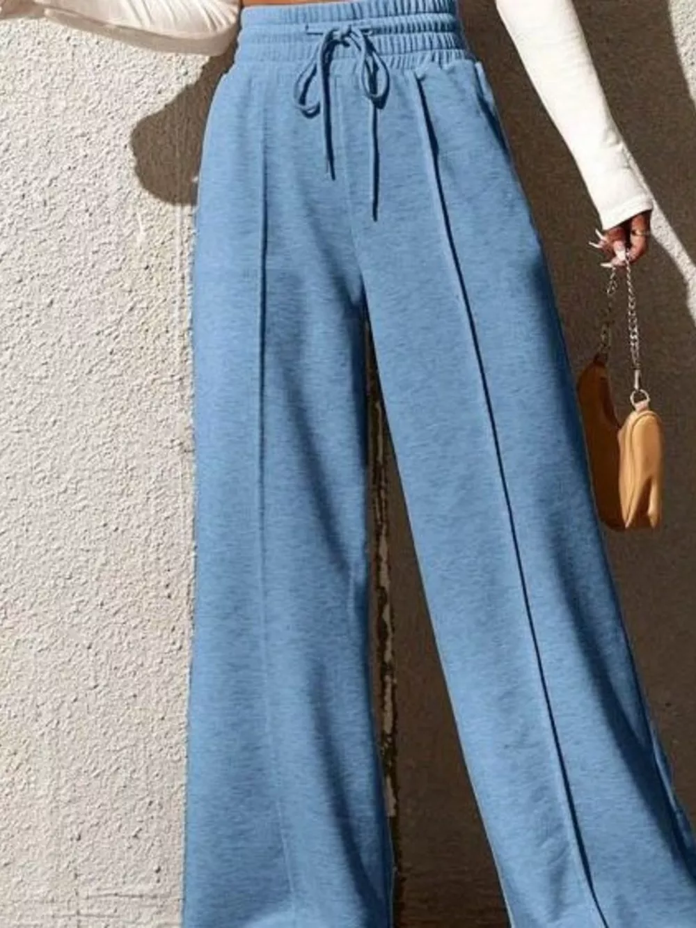 Wide Leg Drawstring Waist Pants, image 13