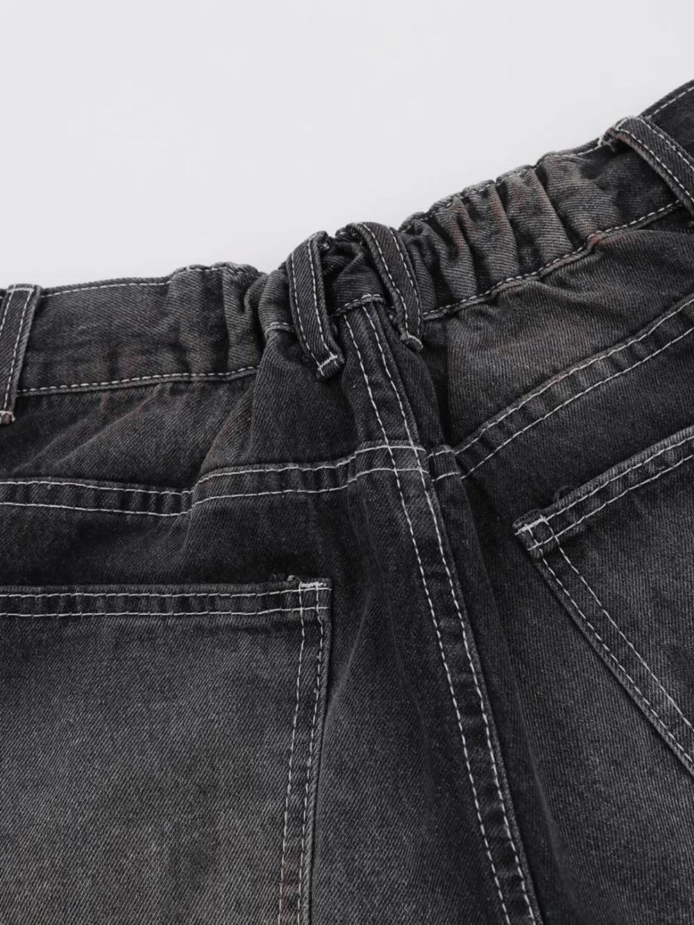 Men's Vintage Washed Wide Leg Denim Jeans, image 9