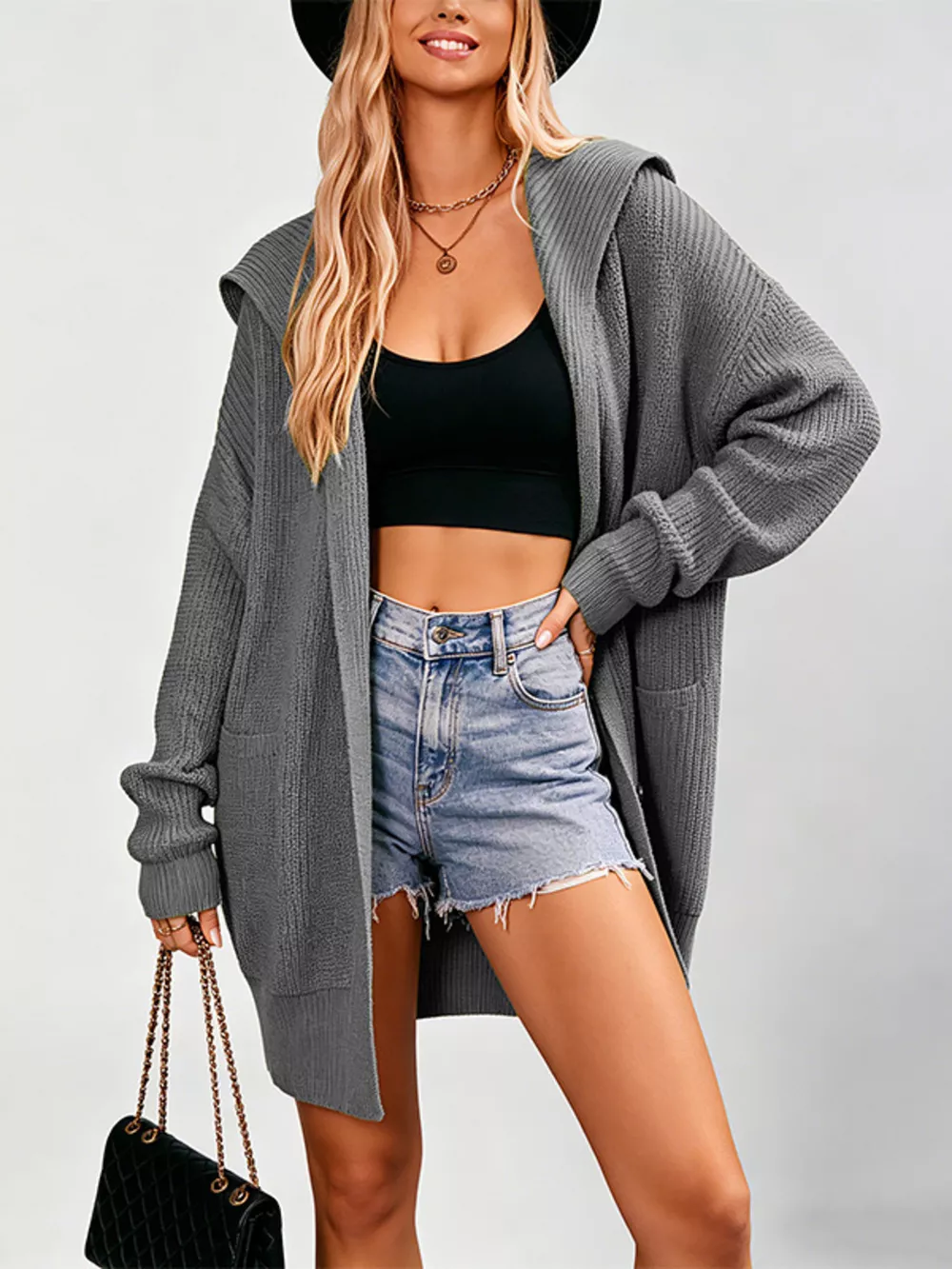 Button Up Longline Cardigan, image 3