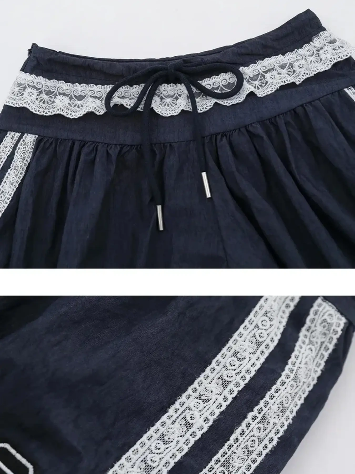 Lace Trim Shorts with Drawstring, image 5