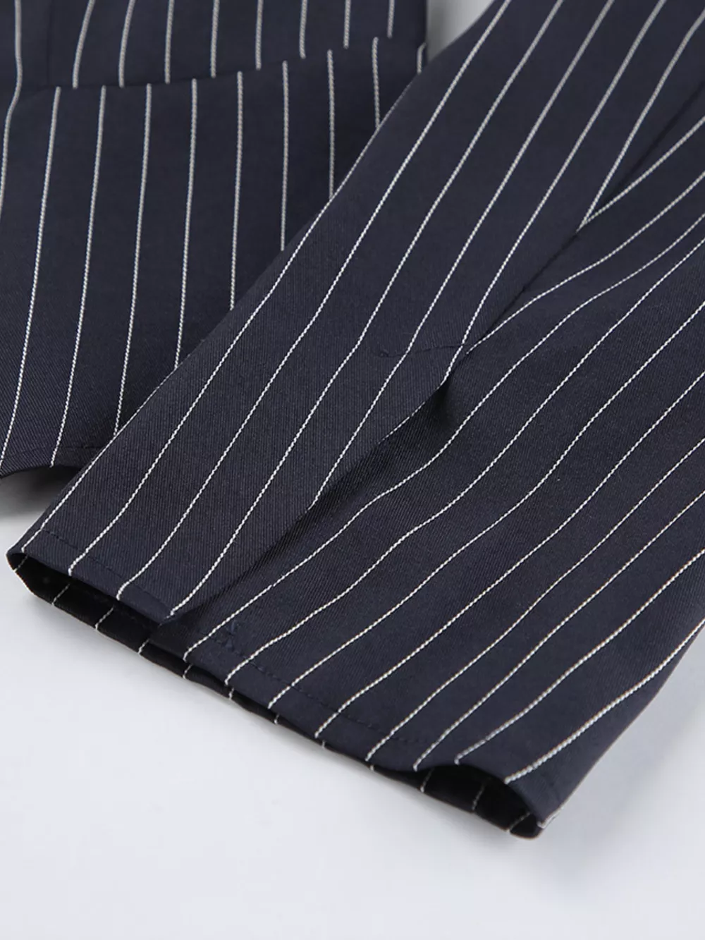 Striped Blazer and Mini Skirt Set with Scarf Detail, image 15