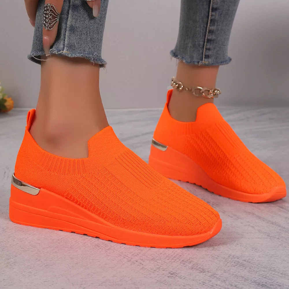Mesh Round Toe Wedge Athletic, image 7