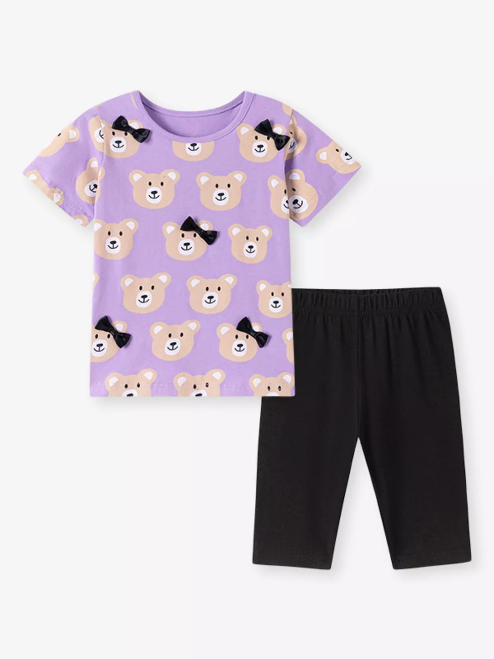 Children's Bear Print Top & Capri Leggings Set, image 2