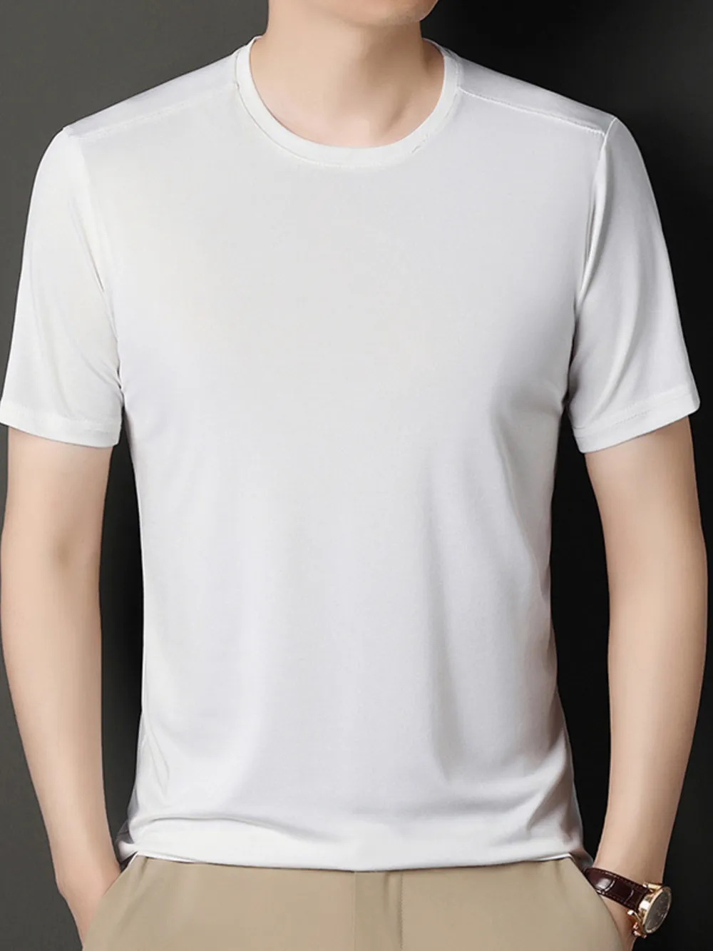 Men's Plus Size Round Neck Short Sleeve T-Shirt, image 6