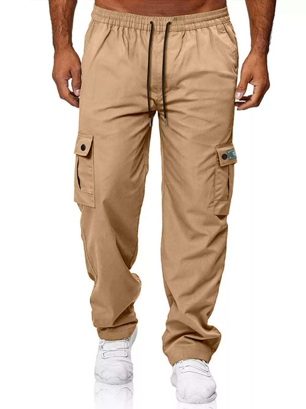 Men's Full Size Cargo Pants with Drawstring Waist Plus Size, image 4