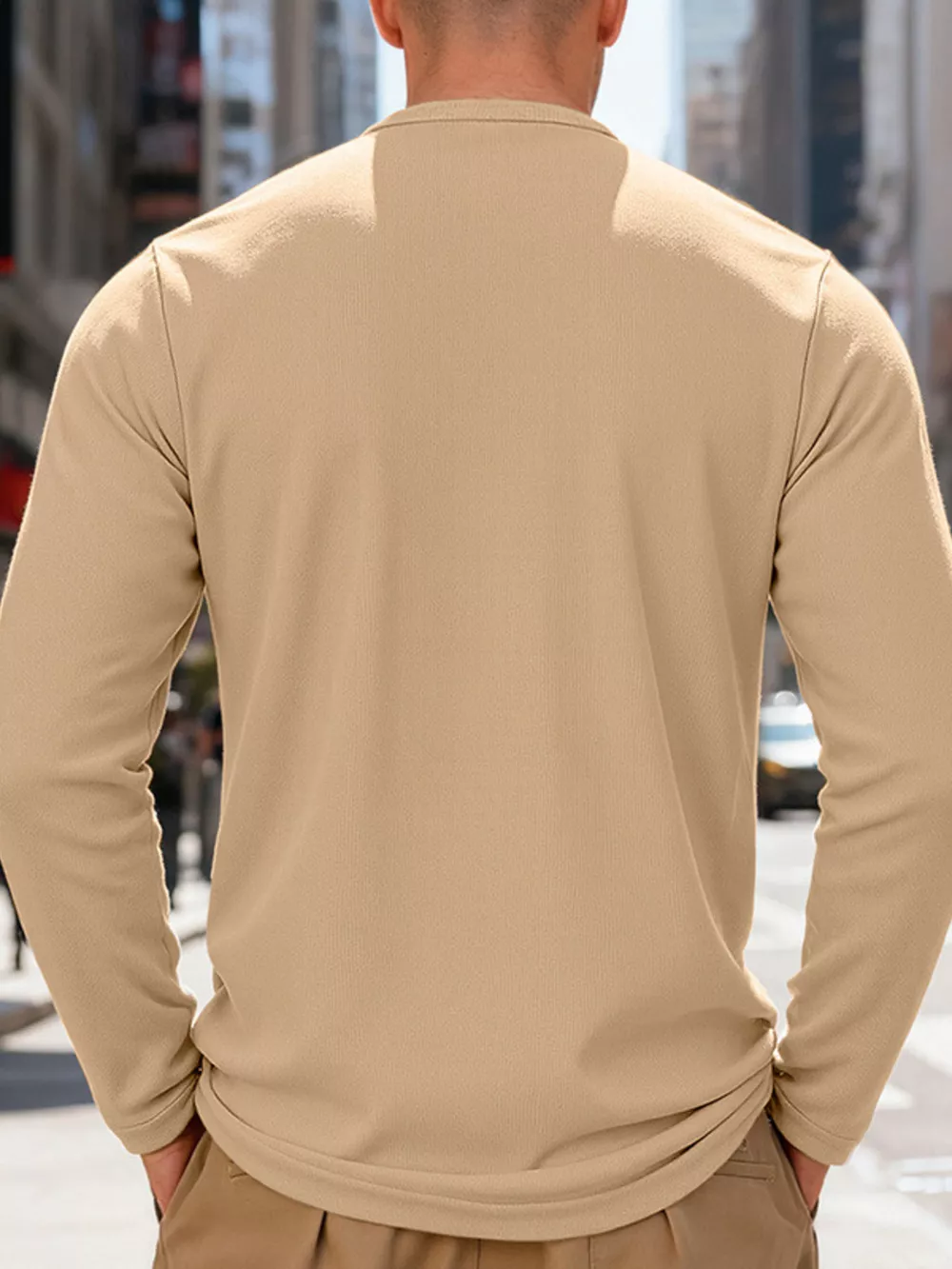 Men's Full Size Casual Long Sleeve Henley T-Shirt Plus Size, image 5